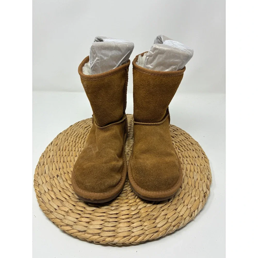 Koolaburra by UGG Kids Victoria Short Suede Boots Chestnut‎ Brown Size 1 1019374